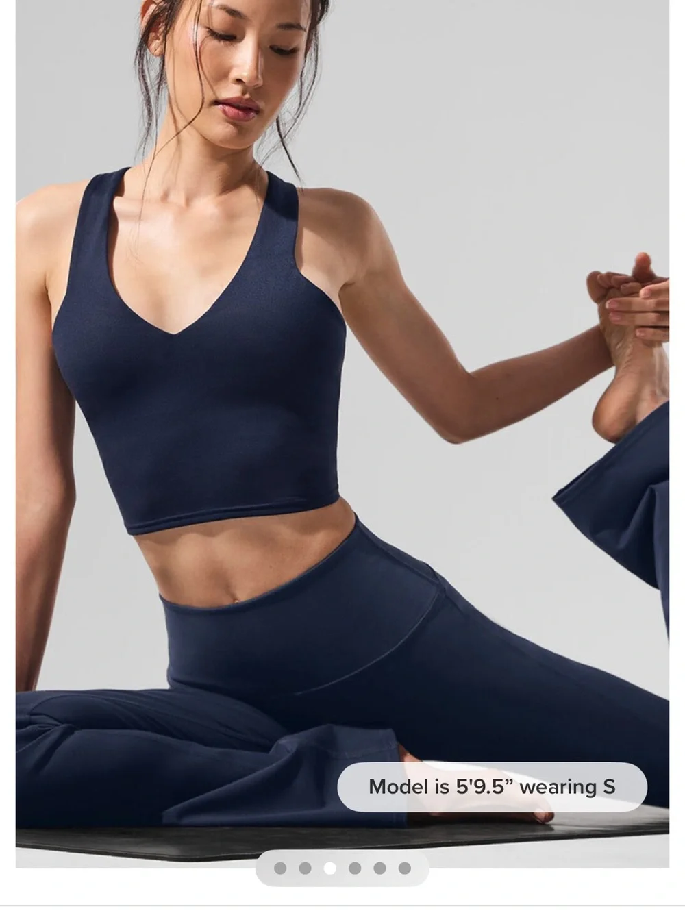 NWT Alo Yoga Tennis Set: Grand Slam Skirt + Real Bra Tank Navy Blue Size XS